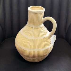 Cream & Yellow ceramic vase jug