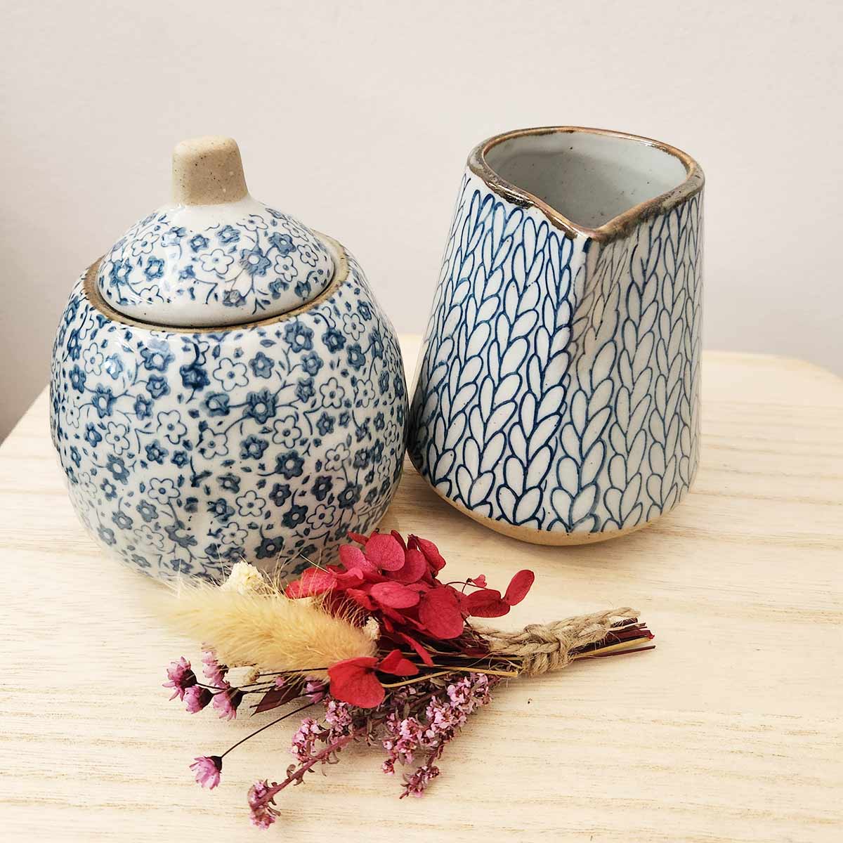 Beautiful Ceramic sugar bowl & Creamer