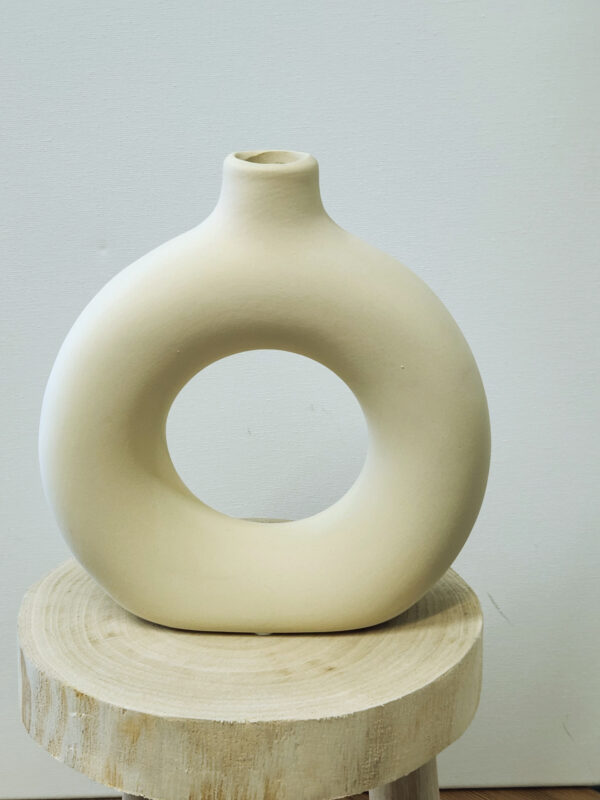 Cream Pipe Hand finished Vase/Vessel